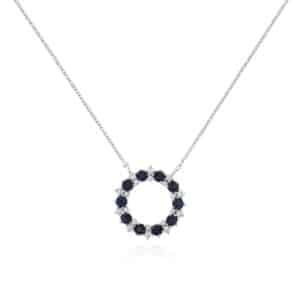 WHITE GOLD SAPPHIRE & DIAMOND NECKLACE WH2769S