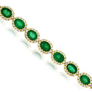 YELLOW GOLD EMERALD & DIAMOND BRACELET C8797EM