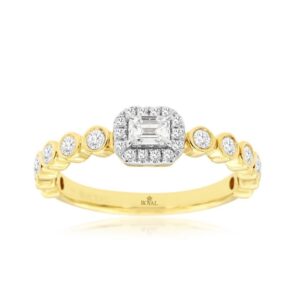 YELLOW GOLD DIAMOND ENGAGEMENT RING H2851D