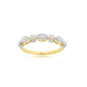 YELLOW GOLD DIAMOND WEDDING BAND H3693D