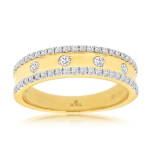 YELLOW GOLD DIAMOND WEDDING BAND H2270D