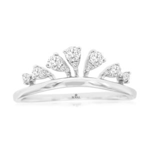 WHITE GOLD DIAMOND CROWN RING WC9774D