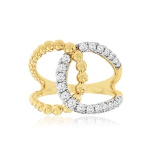 YELLOW & WHITE GOLD DIAMOND RING H2884D