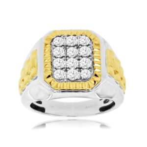 WHITE & YELLOW GOLD DIAMOND RING WC8977D