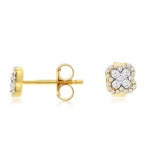 YELLOW GOLD DIAMOND EARRINGS H3483D