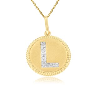 YELLOW GOLD INTIAL DIAMOND PENDANT L N7L