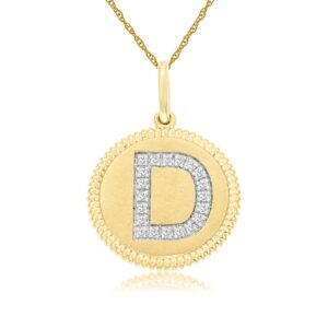 YELLOW GOLD INTIAL DIAMOND PENDANT D N7D
