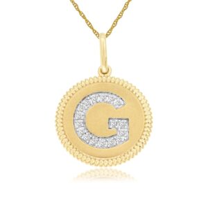 YELLOW GOLD INTIAL DIAMOND PENDANT G N7G
