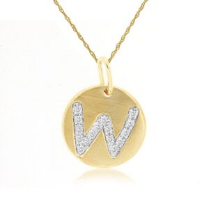 YELLOW GOLD INTIAL DIAMOND PENDANT W N5W