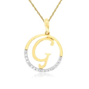 YELLOW GOLD INTIAL DIAMOND PENDANT G N6G