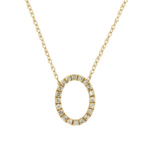 YELLOW GOLD DIAMOND OVAL NECKLACE H1148D