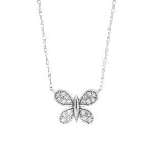 WHITE GOLD DIAMOND BUTTERFLY NECKLACE WH1389D