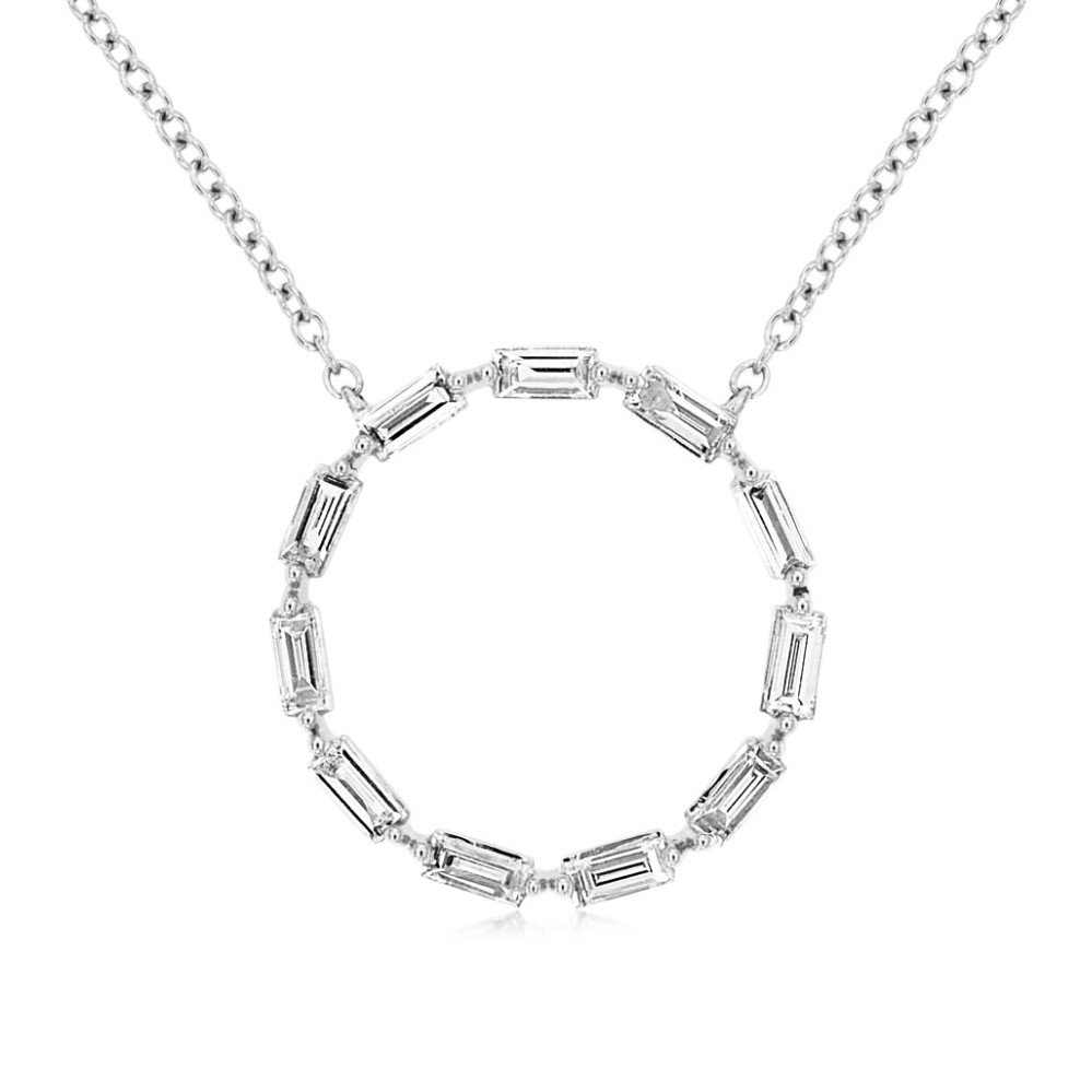 WHITE GOLD DIAMOND CIRCLE NECKLACE WH1305D