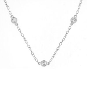 WHITE GOLD DIAMOND 16 STATION NECKLACE WH1292D