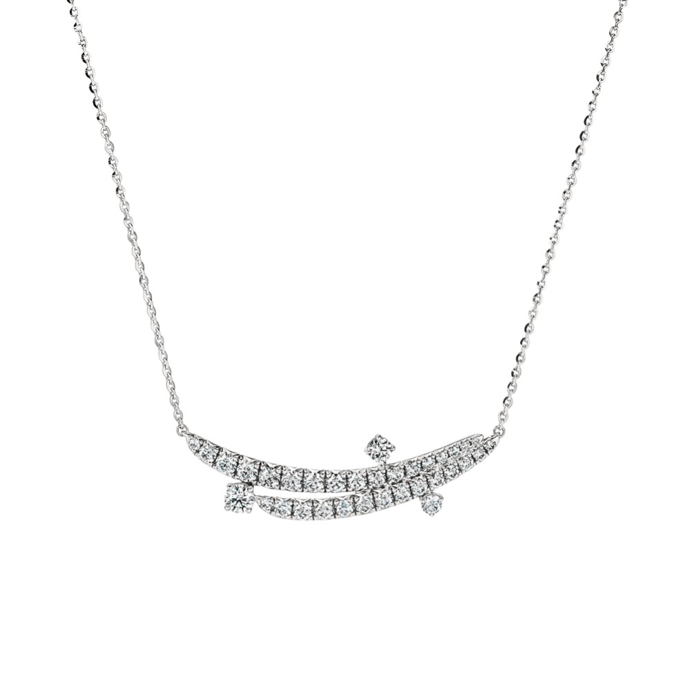 HEARTS ON FIRE VELA FRENCH CUT PAVE FLOATING DIAMOND PENDANT NECKLACE UU29208WGHV0901800