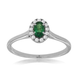 WHITE GOLD EMERALD & DIAMOND BAND WC9280E