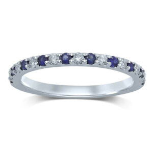 WHITE GOLD SAPPHIRE & DIAMOND BAND M4781