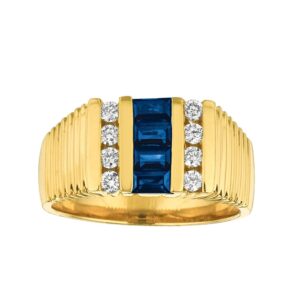 YELLOW GOLD SAPPHIRE & DIAMOND RING 2767SP