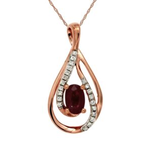 ROSE GOLD RUBY & DIAMOND PENDANT PC7116R