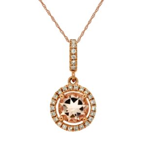 ROSE GOLD MORGANITE & DIAMOND PENDANT PC6168M