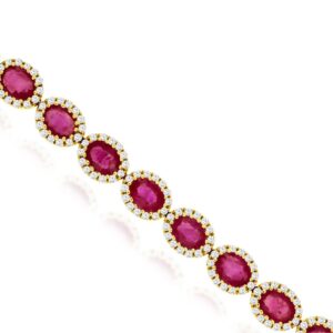 YELLOW GOLD RUBY & DIAMOND BRACELET C8797RB