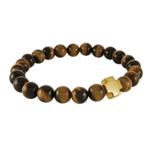 ITALGEM STEEL CROSS BEAD BRACELET BB-362-M