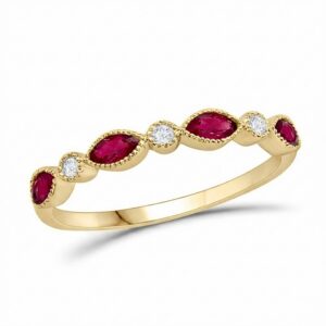 YELLOW GOLD RUBY & DIAMOND BAND M5432Y