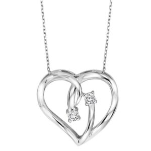 STERLING SILVER DIAMOND HEART PENDANT TWO1021-SSD