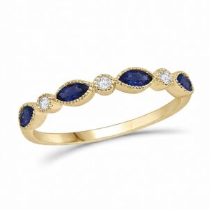 YELLOW GOLD SAPPHIRE & DIAMOND BAND M5434
