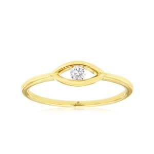 YELLOW GOLD DIAMOND EYE RING H1396D