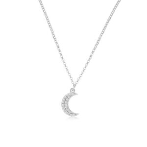 WHITE GOLD DIAMOND MOON NECKLACE WH1881D