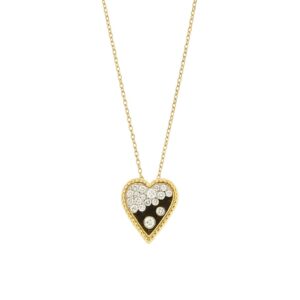 YELLOW GOLD DIAMOND HEART NECKLACE H1927D