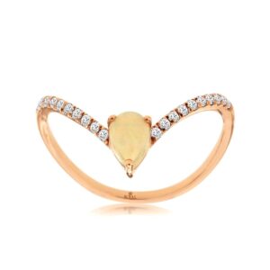 ROSE GOLD OPAL & DIAMOND RING PC8068F