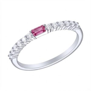 WHITE GOLD PINK TOURMALINE & DIAMOND RING M6782