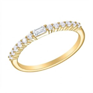YELLOW GOLD WHITE TOPAZ & DIAMOND RING M6776