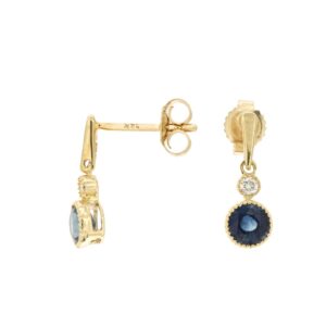 YELLOW GOLD SAPPHIRE & DIAMOND EARRINGS H1857SP
