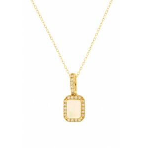YELLOW GOLD OPAL & DIAMOND PENDANT H1542F