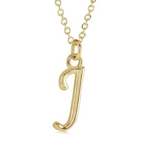 ITALGEM STEEL CURSIVE-LETTER NECKLACE INITIAL1-J-GO