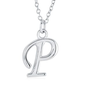 ITALGEM STEEL CURSIVE-LETTER NECKLACE INITIAL1-P