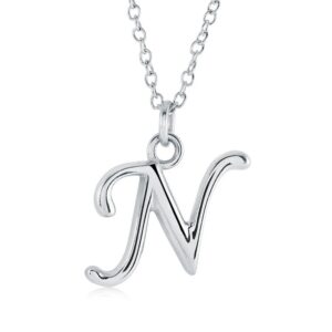 ITALGEM STEEL CURSIVE-LETTER NECKLACE INITIAL1-N