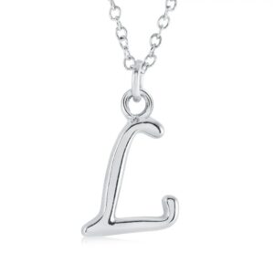 ITALGEM STEEL CURSIVE-LETTER NECKLACE INITIAL1-L