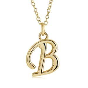 ITALGEM STEEL CURSIVE-LETTER NECKLACE INITIAL1-B-GO