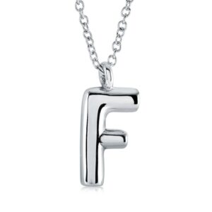 ITALGEM STEEL BUBBLE-LETTER NECKLACE INITIAL2-F