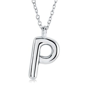 ITALGEM STEEL BUBBLE-LETTER NECKLACE INITIAL2-P