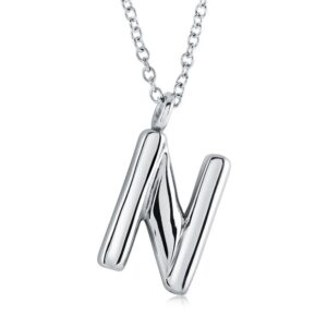 ITALGEM STEEL BUBBLE-LETTER NECKLACE INITIAL2-N