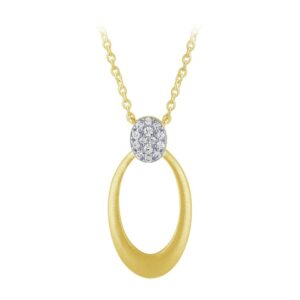 YELLOW GOLD OVAL DIAMOND NECKLACE M6288