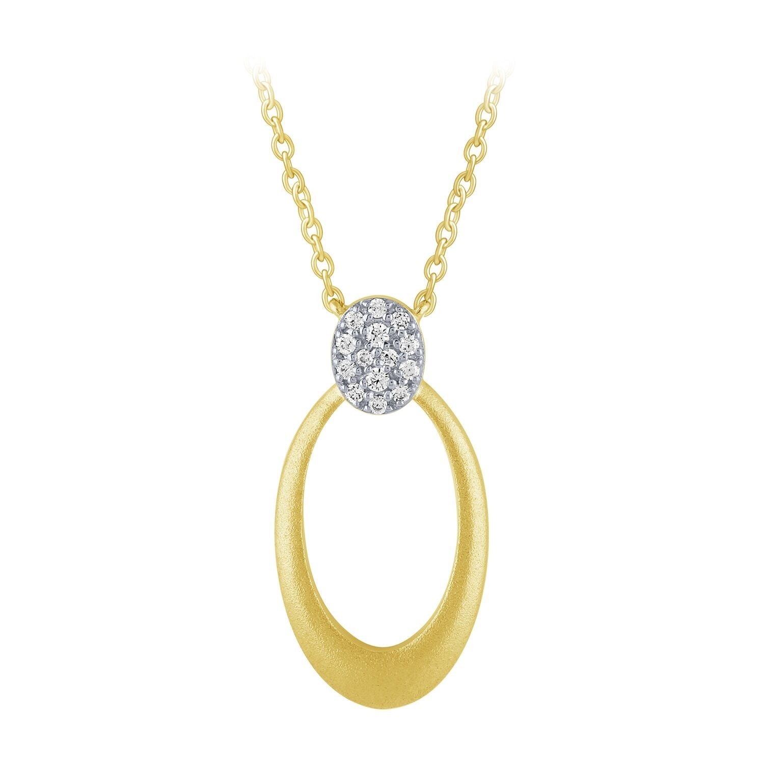 YELLOW GOLD OVAL DIAMOND NECKLACE M6288