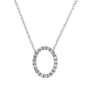 WHITE GOLD DIAMOND OVAL NECKLACE WH1148D