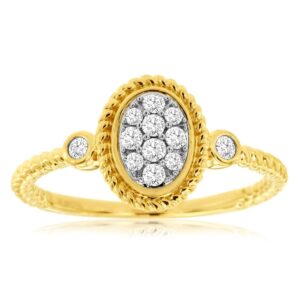 YELLOW GOLD DIAMOND RING C9904D