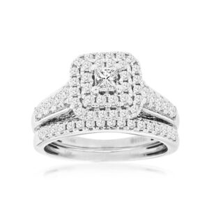 WHITE GOLD DIAMOND ENGAGEMENT & WEDDING SET WC9098D
